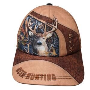 Deer Hunting Slideback 5 Panel Cap Multi One Size Adjustable Printed CleveFit